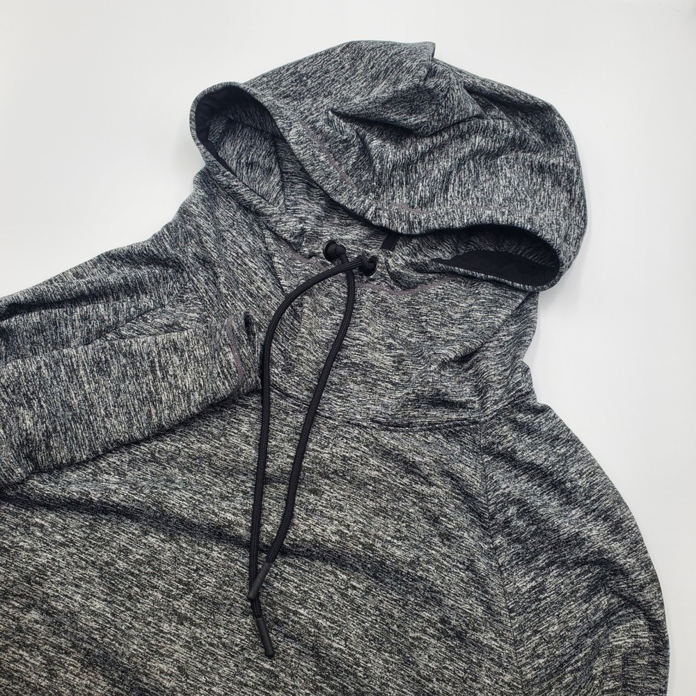 Athleta Womens Gray Space Dye Hoodie Pullover Thumbholes Mesh Hem Small